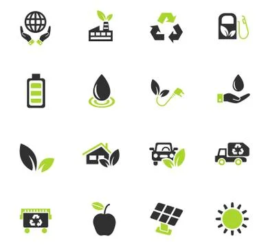 Alternative energy icon set Stock Illustration
