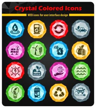 Alternative energy icon set Stock Illustration
