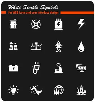Alternative energy icon set Stock Illustration