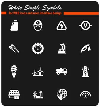 Alternative energy icon set Stock Illustration