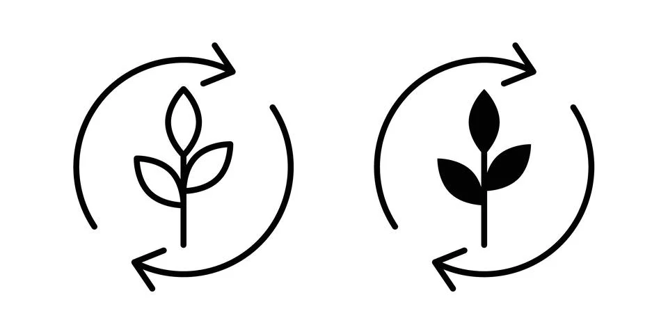 Alternative energy icon solid, line, and editable vector set. Stock Illustration