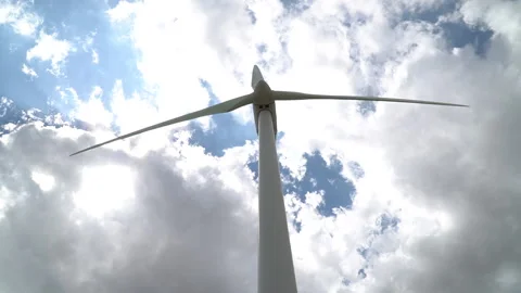 Alternative energy. Large rotating propellers generating wind power Stock Footage 232916713