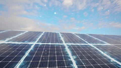 Alternative energy. Solar panel close-up. The concept of a modern solar farm Stock Footage 274255253