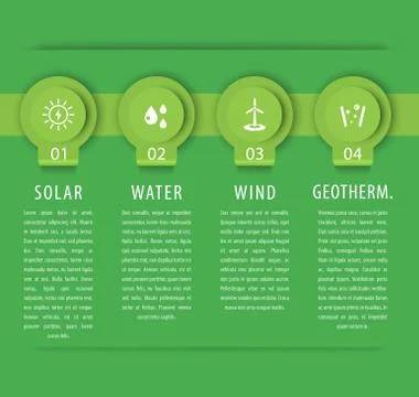 Alternative energy solutions, solar, wind energetics, infographic elements, g イラスト素材