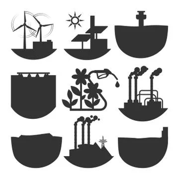 Alternative energy source set vector illustration. イラスト素材