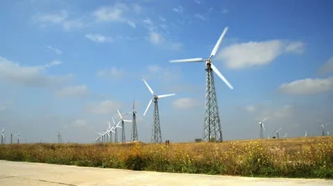 Alternative energy source, wind farm Stock Footage 12252173