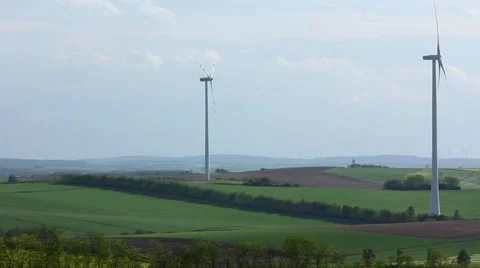 Alternative energy sources - windmills Stock Footage 54026741