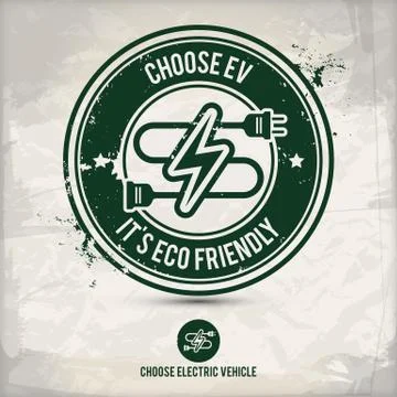 Alternative ev choosing stamp Stock Illustration