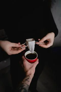Alternative filter brewing coffee drink Foto stock
