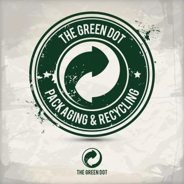 Alternative green dot stamp Stock Illustration