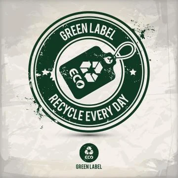 Alternative green label stamp Stock Illustration