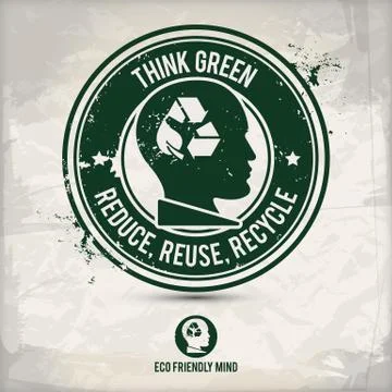Alternative green thinking stamp Stock Illustration