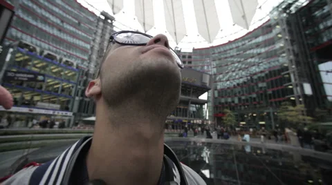 Alternative guy looking up Stock Footage 1182849