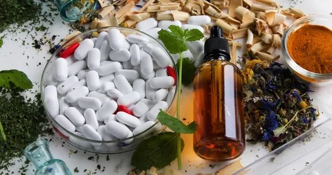 Alternative herb medicine	 Stock Footage 121136257