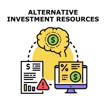 Alternative investment resources decision making and risk assessment Stock Illustration