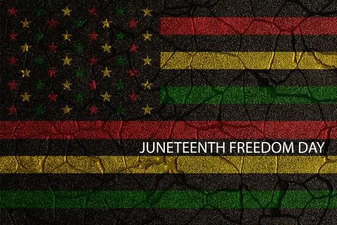 Alternative Juneteenth Flag painted on a cracked wall Stock Illustration