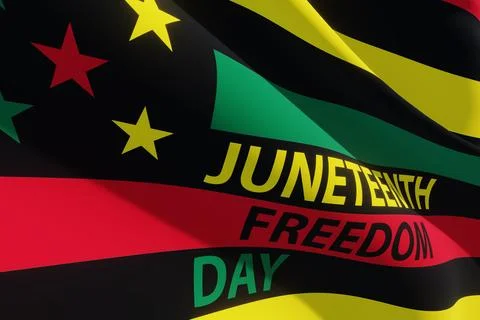 Alternative Juneteenth Flag with text Juneteenth Freedom Day. Since 1865. Ban Stock Photos