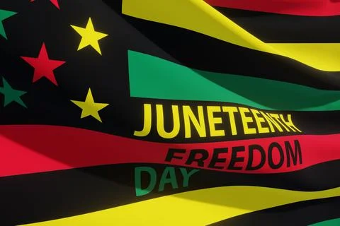 Alternative Juneteenth Flag with text Juneteenth Freedom Day. Since 1865. Ban Stock Photos