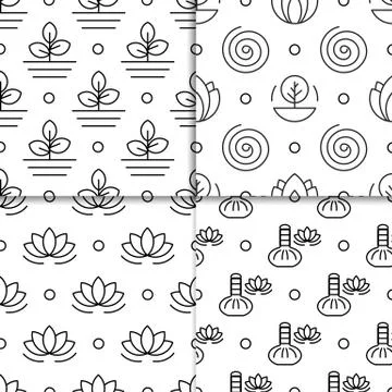 Alternative medicine vector pattern Illustrazione stock