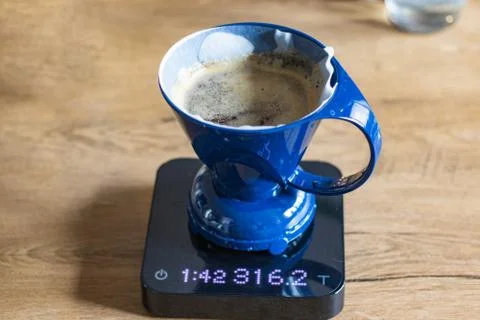 Alternative method of coffee brewing. Clever on Scales Stock Photos