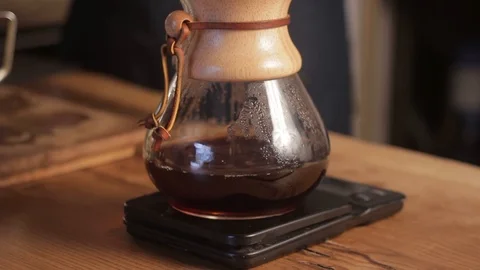 Alternative methods of brewing coffee Coffee is dripping close-up. Stock Footage 126852904