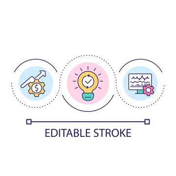 Alternative methods to get profit loop concept icon Stock Illustration