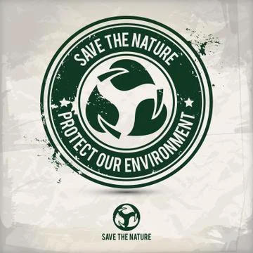 Alternative nature saving stamp Stock Illustration