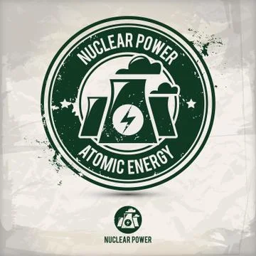Alternative nuclear power stamp Stock Illustration