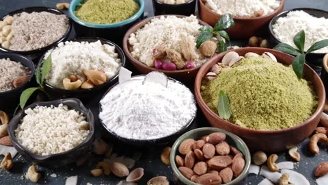 Alternative nut flour set Stock-Footage 169868510