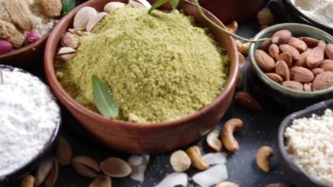 Alternative nut flour set Video stock 169868511