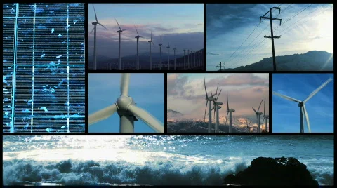 Alternative power and renewable energy montage - HD Stock Footage