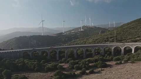 Alternative power generation. Renewable energy. Windmill eco farm. Wind turbines 動画素材 254462872
