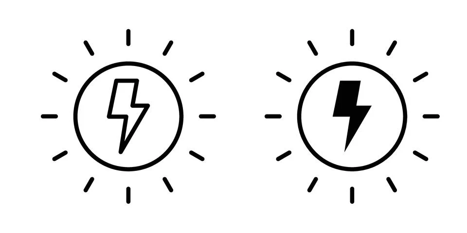 Alternative power icon vector concepts, line and silhouette style Stock Illustration