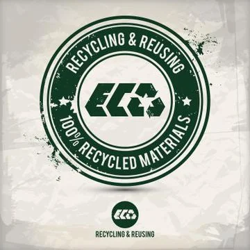 Alternative recycling and reusing stamp Stock Illustration
