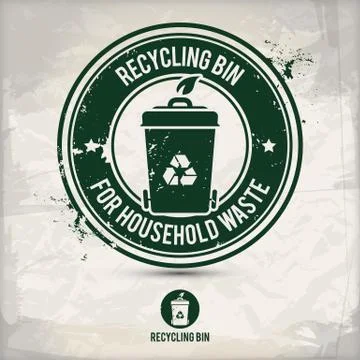 Alternative recycling bin stamp Stock Illustration