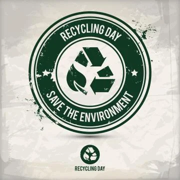 Alternative recycling day stamp Stock Illustration