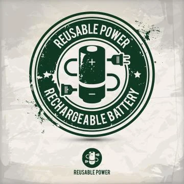 Alternative reusable power stamp Stock Illustration