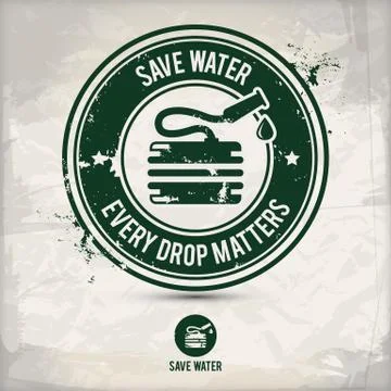 Alternative save water stamp Stock Illustration