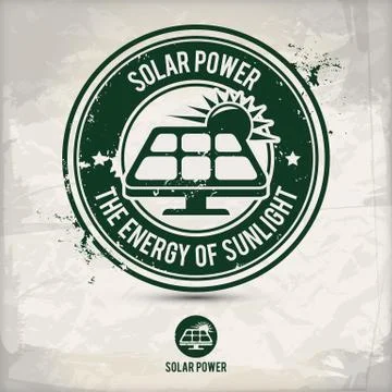 Alternative solar power stamp Stock Illustration
