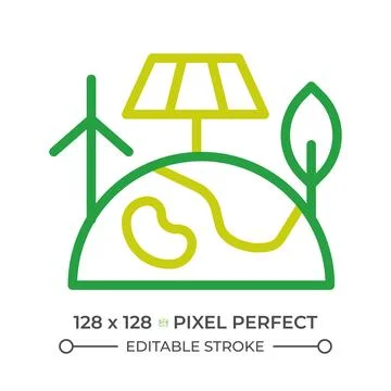 Alternative source of energy two color line icon Stock Illustration