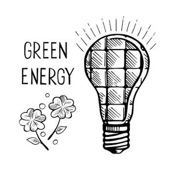 Alternative sources of electricity Stock Illustration