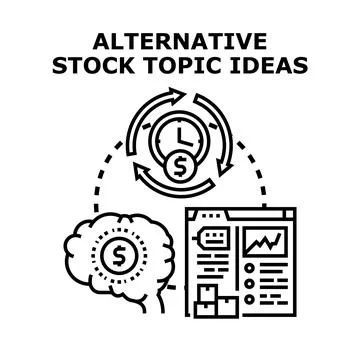 Alternative stock topic ideas generation process investing Stock Illustration