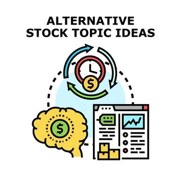 Alternative stock topic ideas generation process investing Stock Illustration