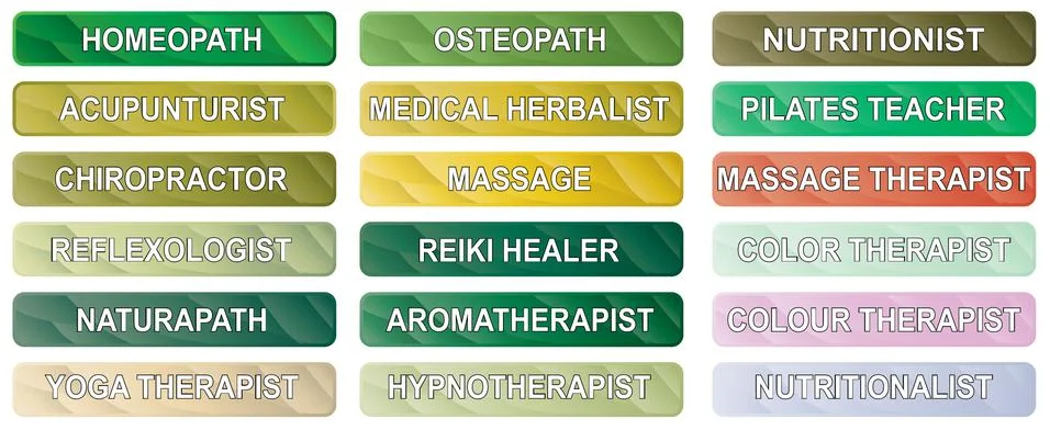 Alternative Therapy Buttons Stock Illustration