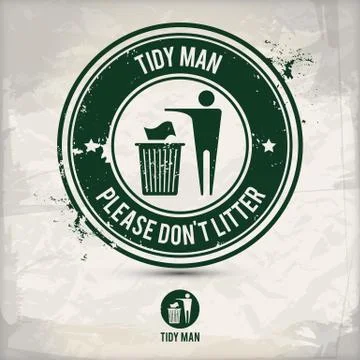 Alternative tidy man stamp Stock Illustration