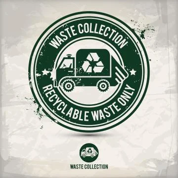Alternative waste collection stamp Stock Illustration