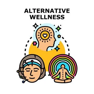 Alternative wellness practices balancing body and mind Stock Illustration