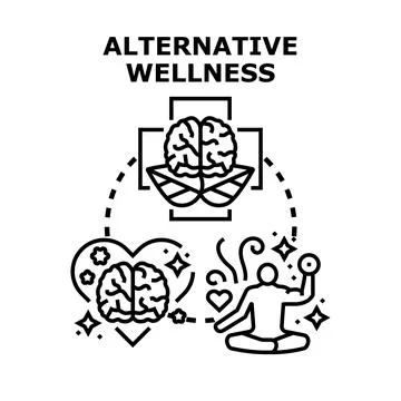 Alternative wellness vector concept for holistic health body mind Stock Illustration