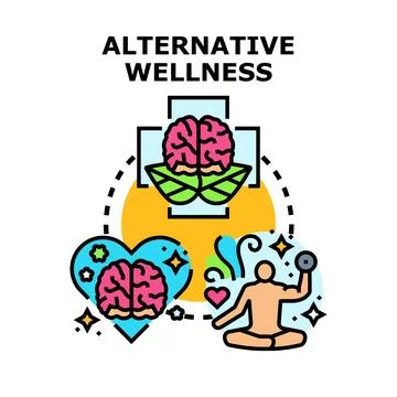 Alternative wellness vector concept for holistic health body mind Stock Illustration