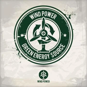 Alternative wind power stamp Stock Illustration